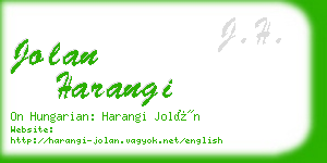 jolan harangi business card